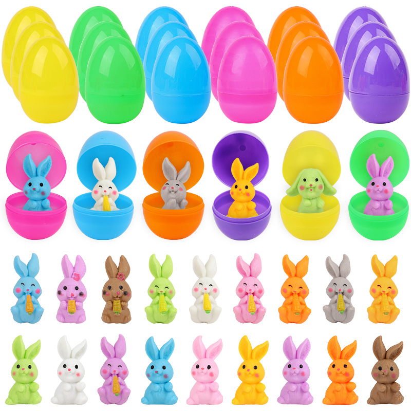 Party Games Easter Egg - 24Pcs Easter Egg With Rabbit Figure