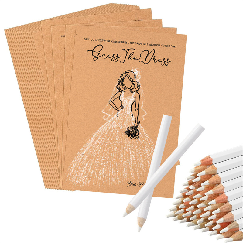 Party Games Bridal Shower - 20pcs Guess Dress Game Cards With