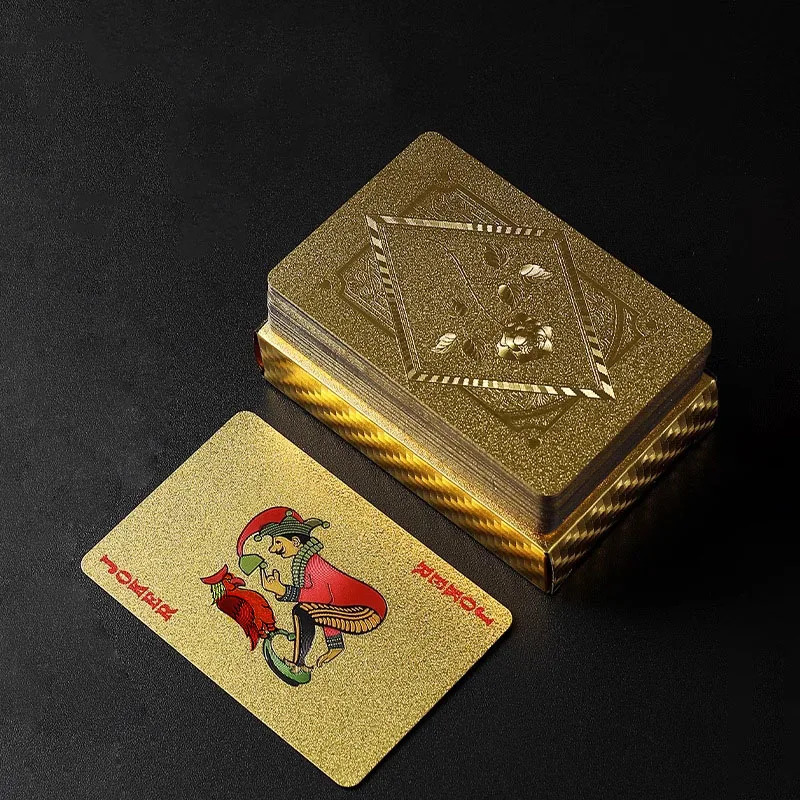 Party Games Using Cards - Golden Foil Embossed Rose Poker Cards