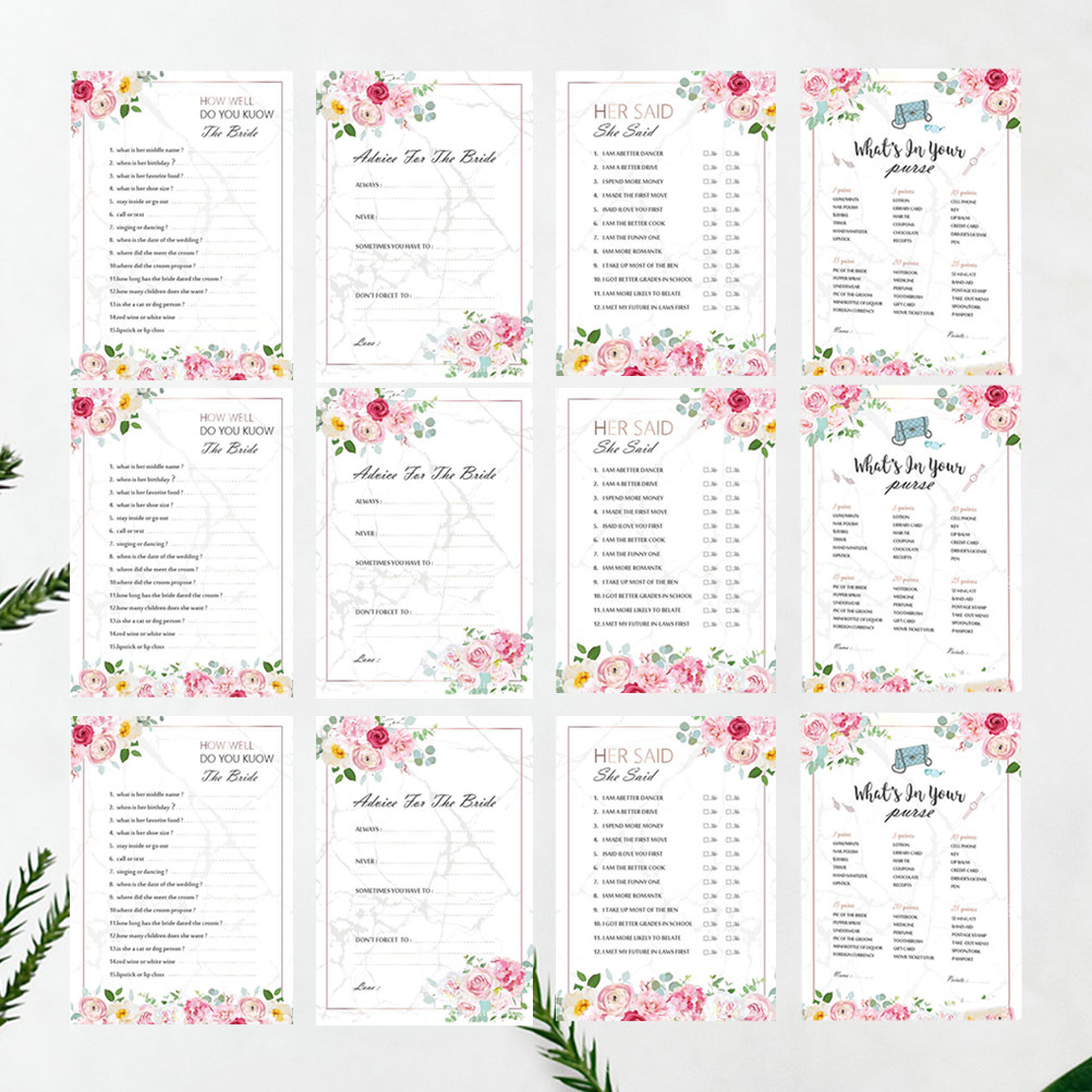 Party Games Bridal Shower - 48 Pcs Bachelorette Card for Bride
