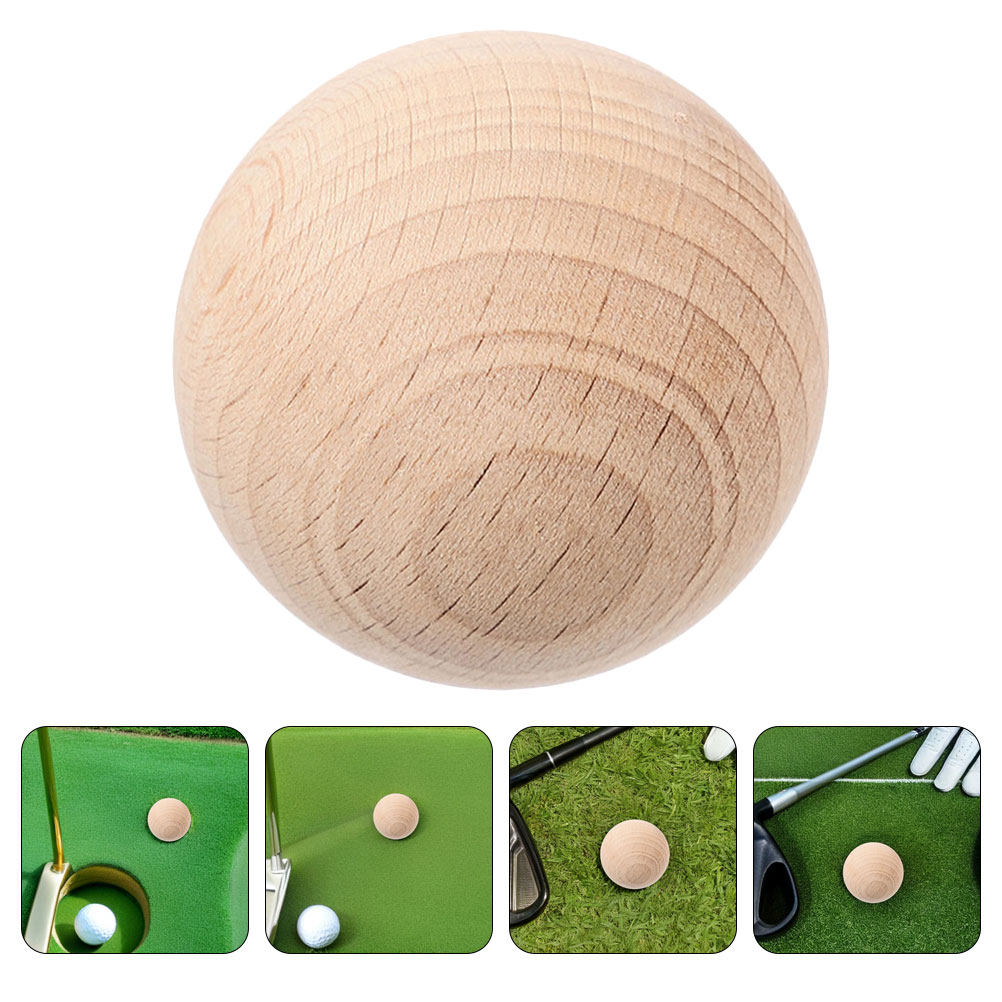 Croquet Set Lawn - 7.5cm Unfinished Wooden Ball Natural Hardwood
