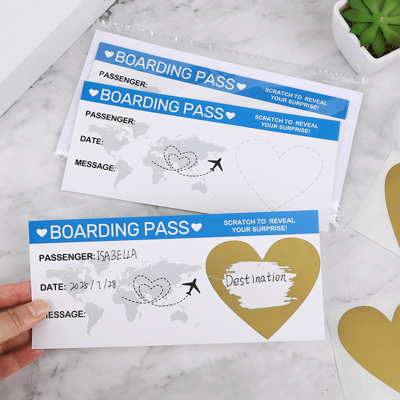 Party Games Engagement - 5Sheets Boarding Pass Scratch Off Game