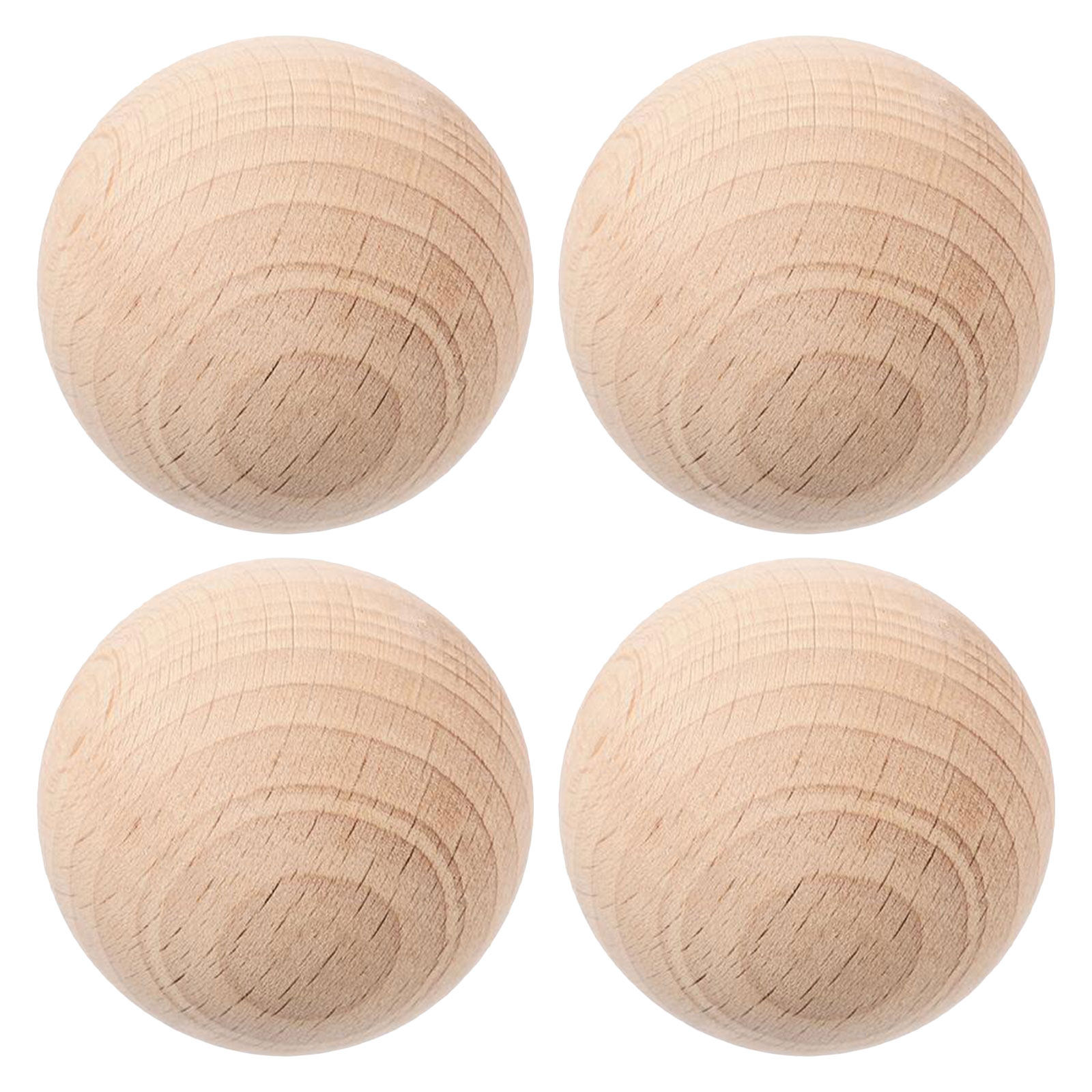 Croquet Set Lawn - 4Pcs Wooden Croquet Balls 5Cm Natural