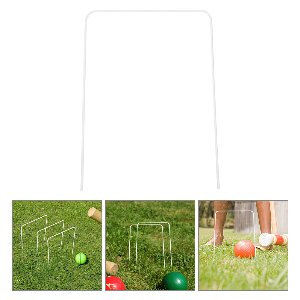 Croquet Set Lawn - 8Pcs Metal Croquet Wickets Universal Hoops