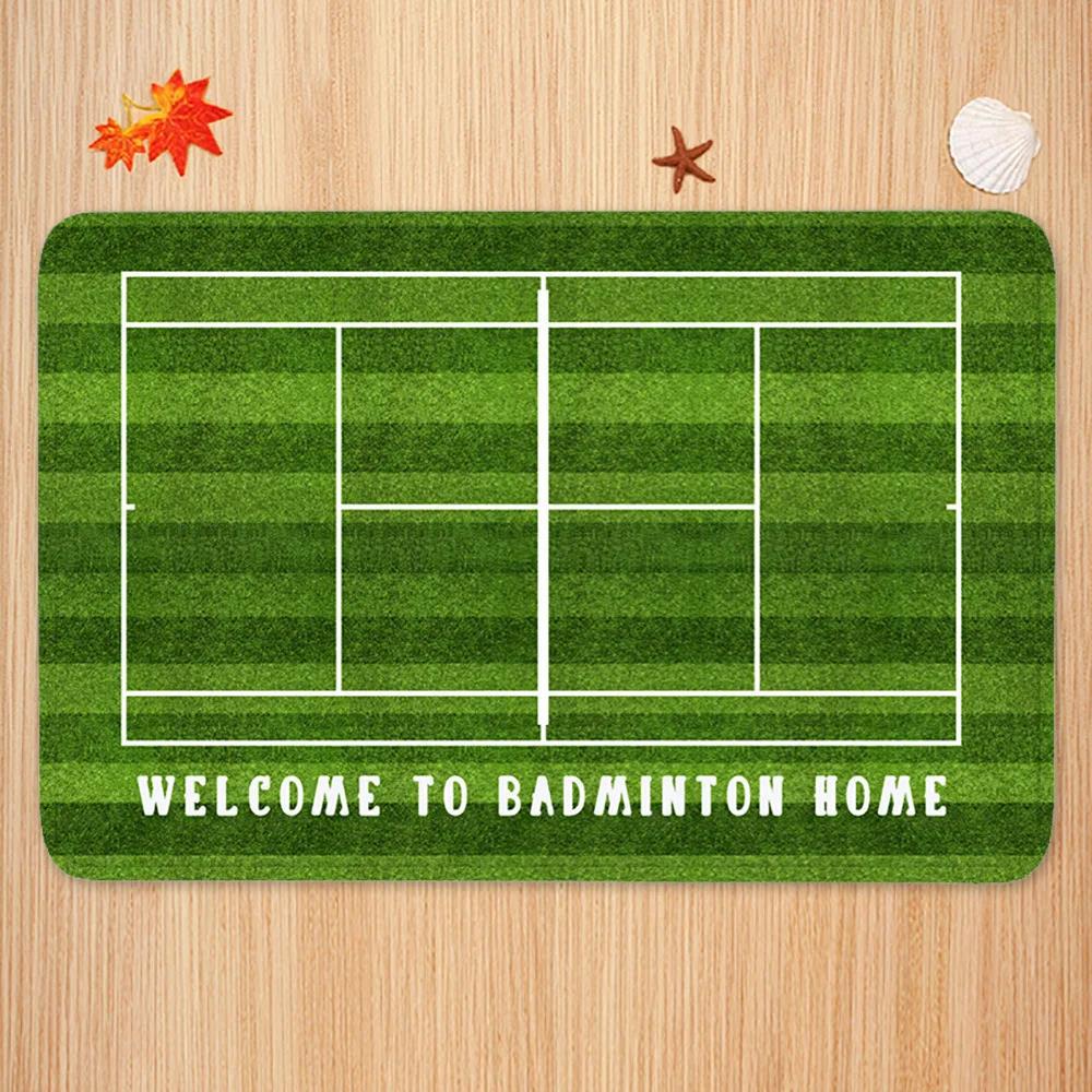 Sports Theme Carpet Mat Tennis - Badminton Set Garden review and price