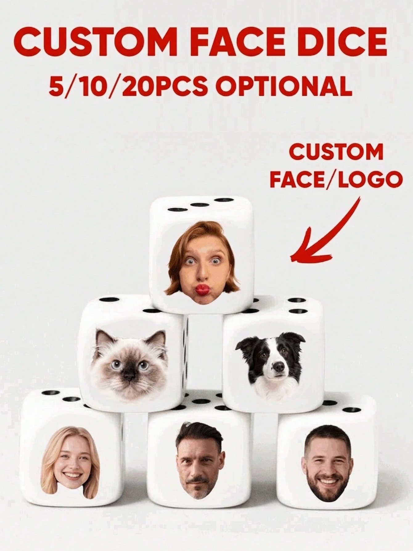 Custom Face Dice Personalized  - Party Games Engagement review and price
