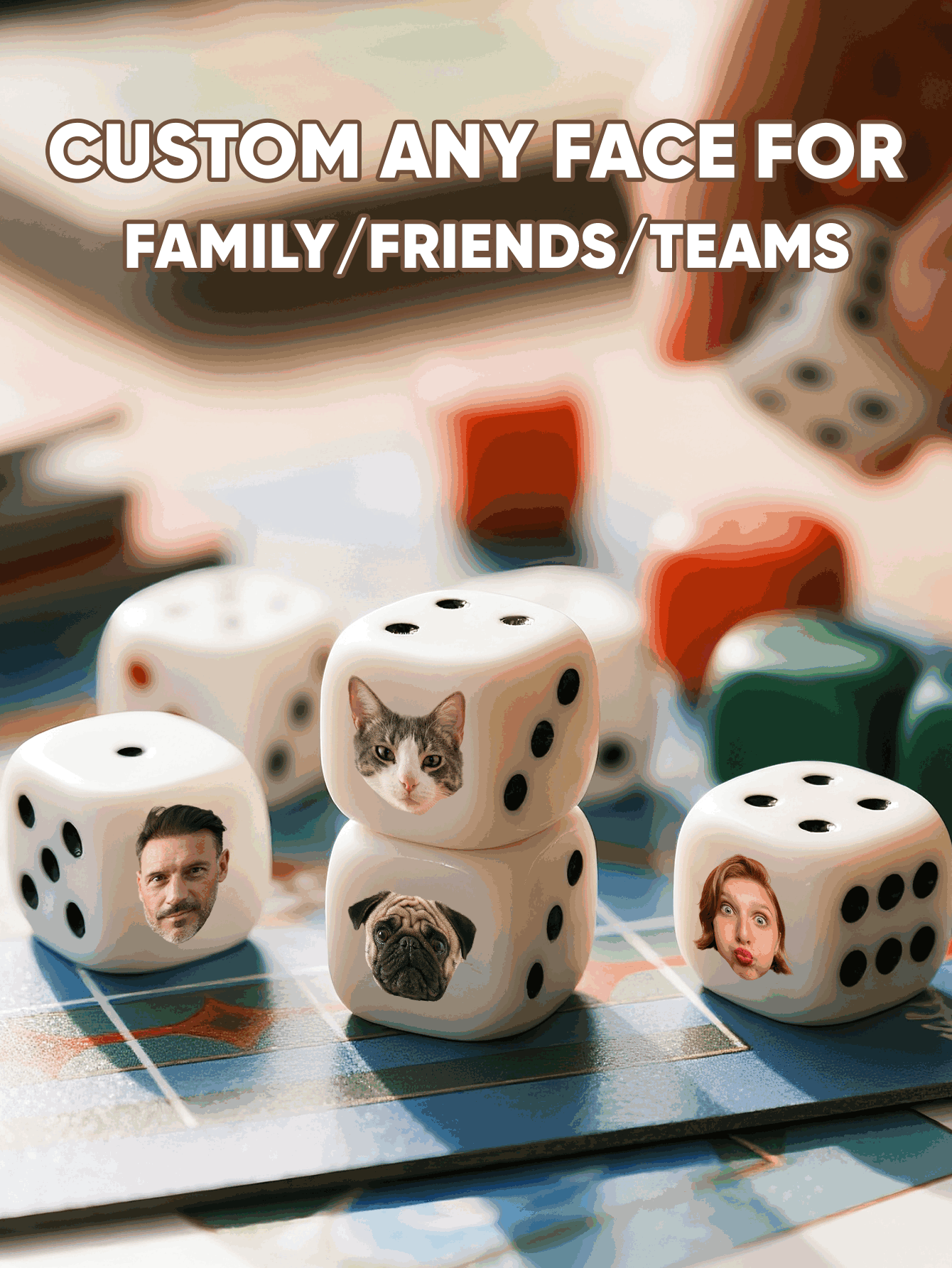 Custom Face Dice Personalized  - Party Games Engagement review and price