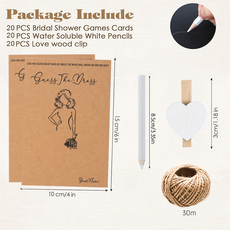 10/20Sets Guess Wedding Dress  - Party Games Bridal Shower review and price