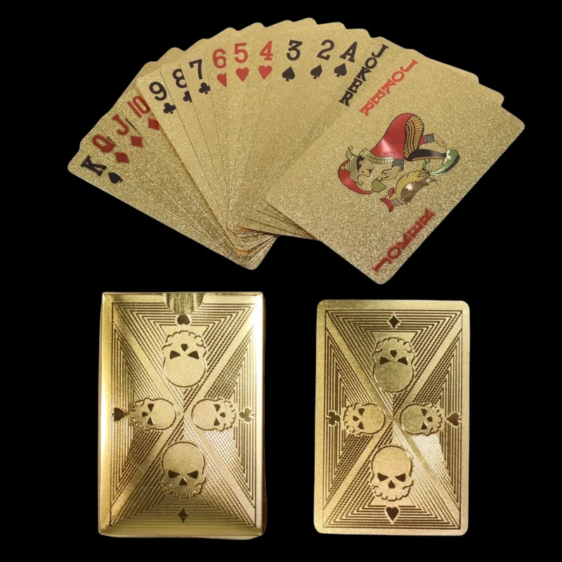 Gold Foil Skull Poker Cards Wa - Party Games Using Cards review and price