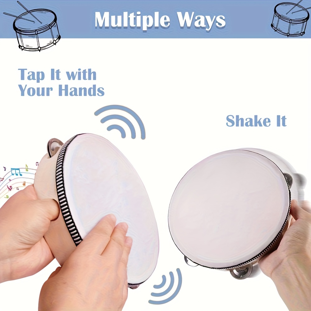 1/3pcs Wooden Tambourine 6/8/1 - Party Games Engagement review and price