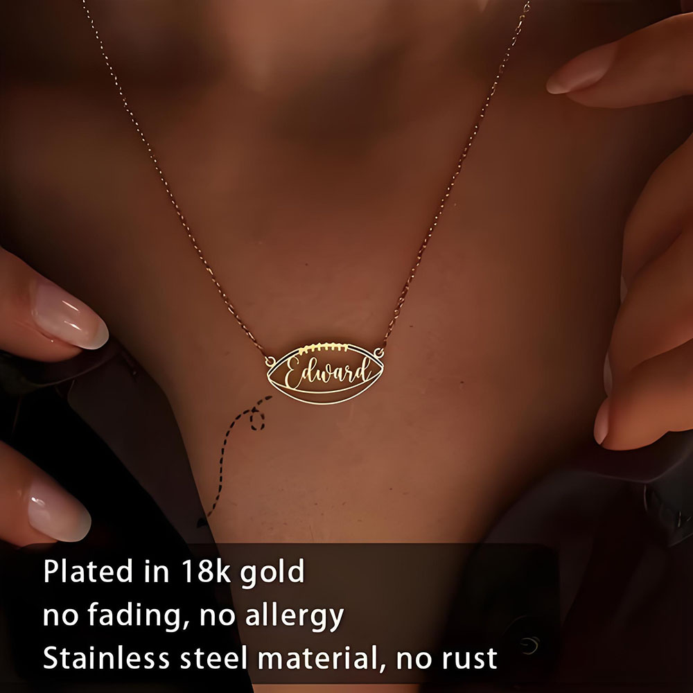 18K Gold Custom Name Football  - Party Games Name review and price