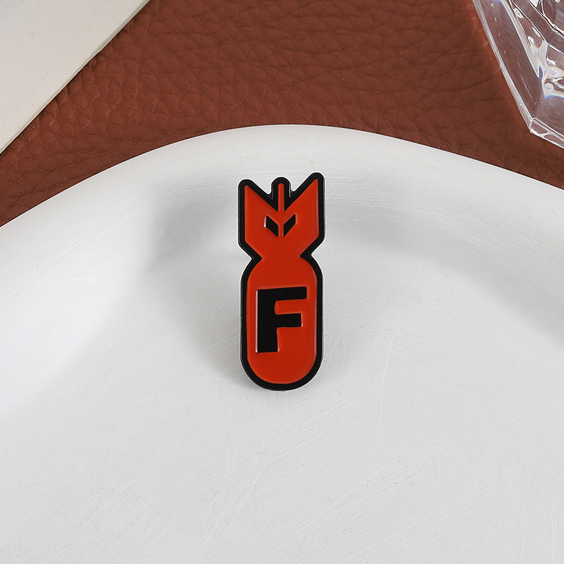 Cartoon Red Bomb F Logo Enamel - Party Games Bomb review and price
