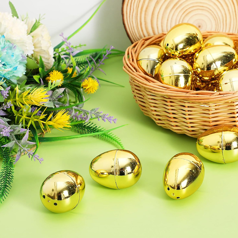 6-24Pcs Golden Easter Eggs Pla - Party Games Easter Egg review and price